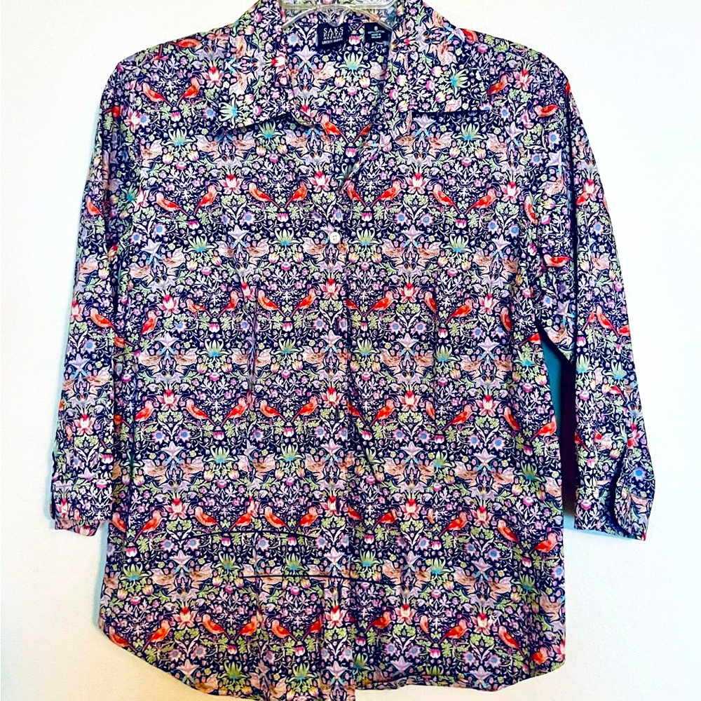 Saks Fifth Avenue Liberty London Strawberry Thief Button Down Shirt Sz 10